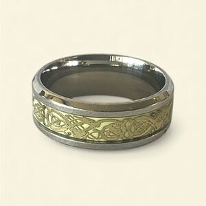 Elegant 316L Surgical Stainless Steel Celtic Men’s Ring Band